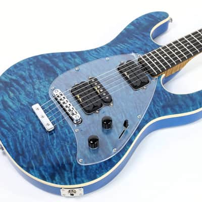 Ernie Ball Music Man Steve Morse SM-Y2D - Diablo Blue - Quilt - H00559 image 1