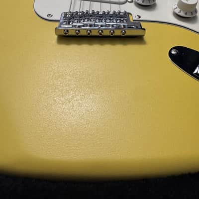 Custom/Partscaster Satin Yellow Strat Hard Case Stratocaster image 3