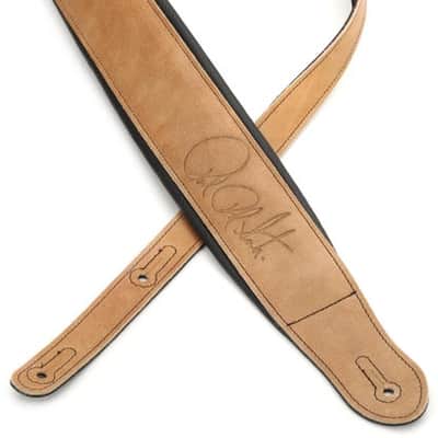 PRS Padded Leather Signature Strap - Sandstorm/Black image 2