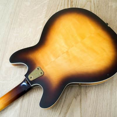 1968 Hagstrom Concord C-2 Deluxe Vintage Hollowbody Bass Guitar Ebony Board & Gold Hardware, Viking image 15