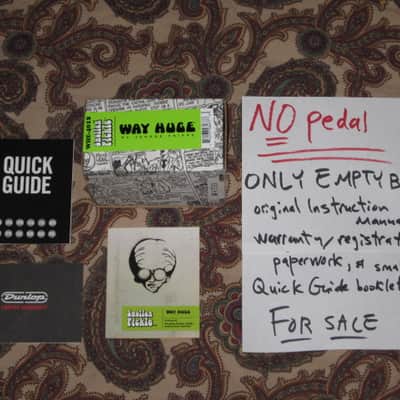 rarely handled, very clean genuine Way Huge by Jeorge Tripps EMPTY BOX w/ orig Instruction Manual & Warranty/Registration pw for Way Huge Swollen Pickle Jumbo Fuzz MkIIS (WHE-401S) (NO pedal) +orig small Way Huge/MXR/Dunlop Quick Guide booklet (from 2015) image 3
