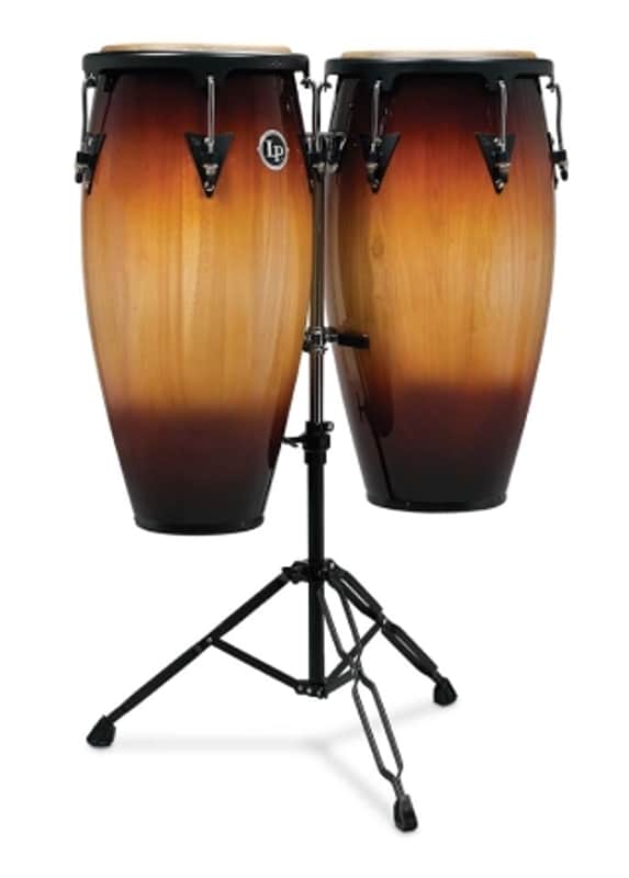 L.P. LP Aspire 11-inch and 12-inch Conga Set with Double Stand - Vintage Sunburst Aspire 11“ and 12” image 1