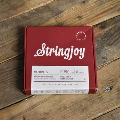 Stringjoy SJ-NB1050 Naturals Phosphor Bronze Acoustic Guitar Strings Extra Light Gauge 10-50 image 1