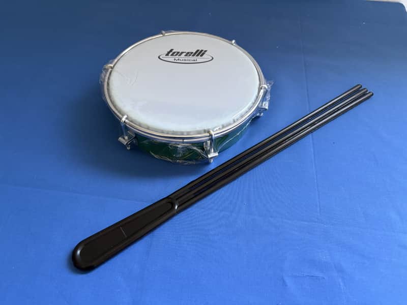 6" Torelli Brazilian Professional Tamborim Green Color Body Nylon Head Tambourine With Triple Plastic Stick Percussion image 1