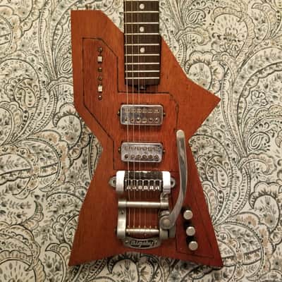 1960s Korina Wood Solidbody 2" Thick, Futuristic Guitar, Unknown Maker, Modeled After 1958-59 Gibson image 2