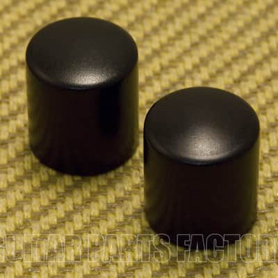 MK-002-B Set of 2 Black Aluminum Barrel Guitar/Bass Knobs for 6mm Pots