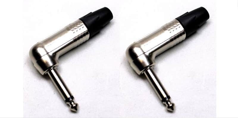 (2) Two Genuine NEUTRIK NP2RX Mono 1/4" Right Angle Cable Mount Plug (Nickel) image 1