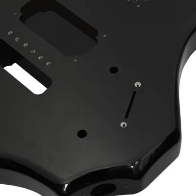 Cxxss DIY 6 String Flame Shaped Style HSH Electric Guitar Kits with Mahogany Body, Maple Neck and Accessories - Black image 7