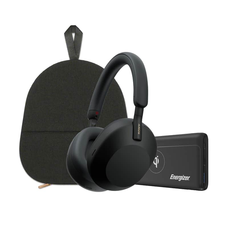 Sony WH-1000XM5 Wireless Noise Canceling Over-Ear Headphones (Black) Bundle image 1