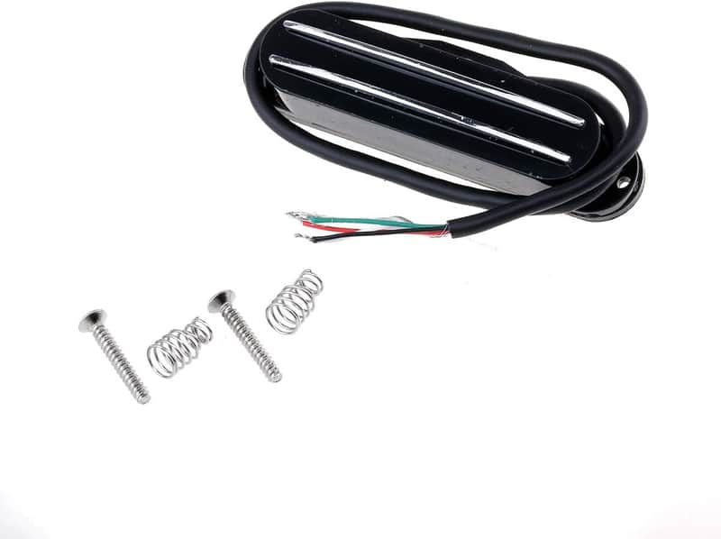 Dual Hot Rail Pickup High Output Guitar Single Coil Sized Humbucker for Fender Squier Strat Electric Guitar, Black image 1