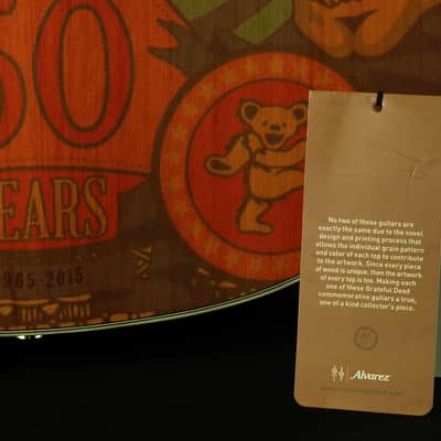 New! Alvarez Grateful Dead 50th Anniversary Montage Acoustic Guitar image 11