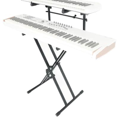 Rockville RKS42X 2-Tier X-Stand Keyboard or DJ Stand with Shelf to Turn Into Table image 14