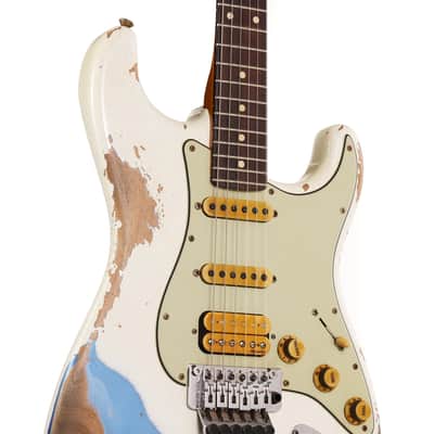 Fender Custom Shop White Lightning Stratocaster HSS Olympic White over Lake Placid Blue 2020 image 5