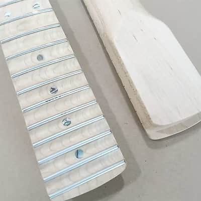 Natural Finish Guitar Maple Wood Strat Style Neck, Scalloped Fingerboard Fretboard, 22 Frets image 4
