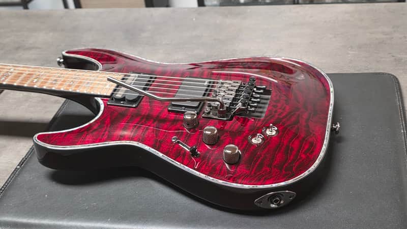 SCHECTER C-1 Hellraiser-S FR LH Left Hand SUSTANIAC SYSTEM! EMG 81 Floyd Rose AAA Quilt Top 24 Fret Super Strat Pro Lefty C1 Guitar image 1