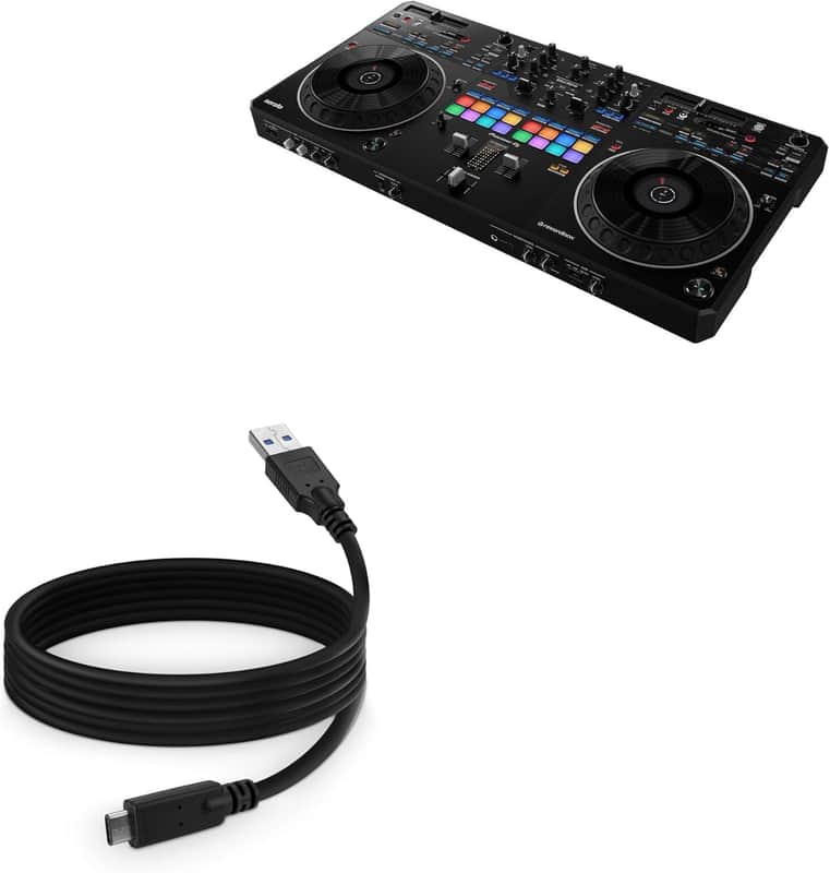 Cable Compatible with Pioneer DJ DDJ-REV5 - DirectSync - USB 3.0 A to USB 3.1 Type C, USB C Charge and Sync Cable - 6ft - Black image 1