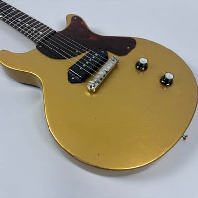 Brown Bear Guitars Korina Les Paul Junior double cut gold metallic image 18