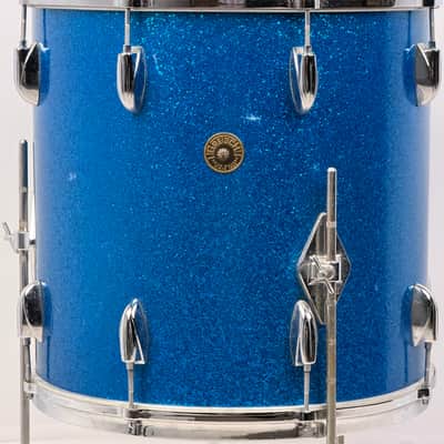 Gretsch 20/12/12/16" 60's Round Badge Drum Set - Blue Sparkle image 22