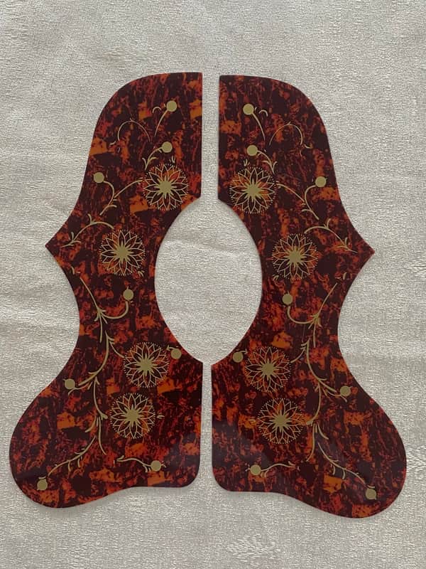 2 Pcs  Acoustic Guitar Pickguard Self Adhesive Sheet For Gibson J200 SJ200 ,Brown image 1