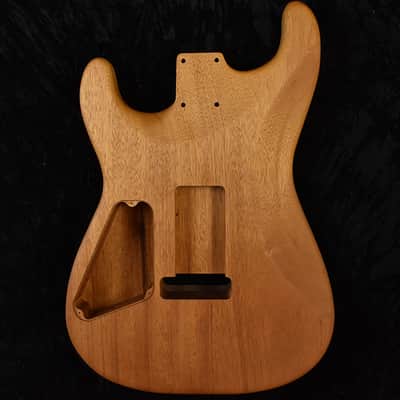 Strat Style Body - 1 Piece Mahogany with 2 Piece Walnut Top - Weight: 4 lbs 7 oz - EASY REACH NECK CARVE - 2-3/16" Heel Width image 2