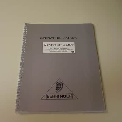 Behringer MDX 4000 Mastercom Multi Band Compressor Manual ~ Very Rare!!! image 1