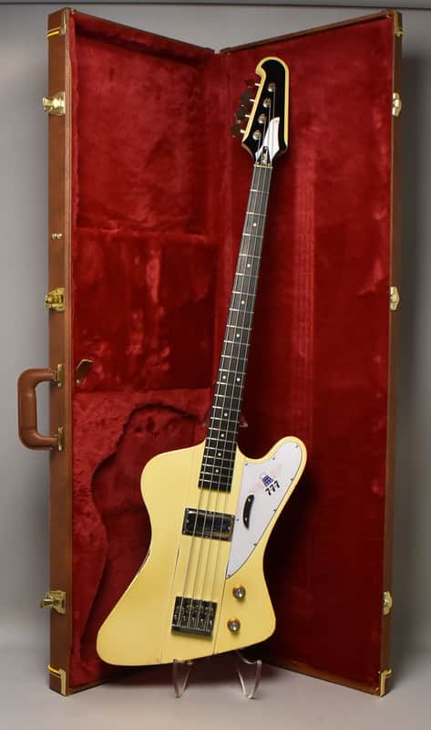 777 Guitars Custom Reverse T-Bird Bass Vintage White Relic w/HSC image 1
