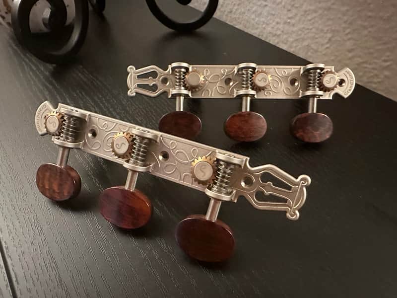 Schaller Grandtune - Satin pearl and snake wood - Classical guitar tuners image 1