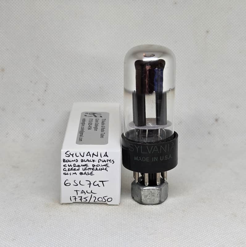 Sylvania 6SL7GT Tall Chrome Dome Black Plate Balanced Single NOS 6SL7 image 1
