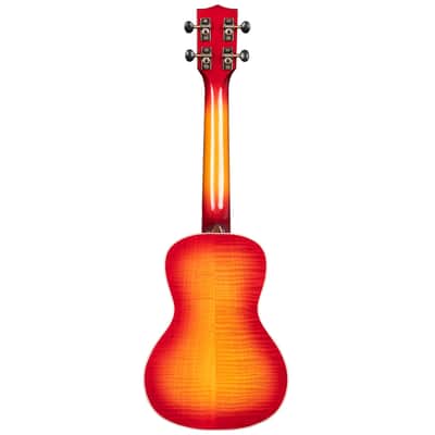 New Kala Gloss Flame Maple Cherry Burst Concert Ukulele image 4