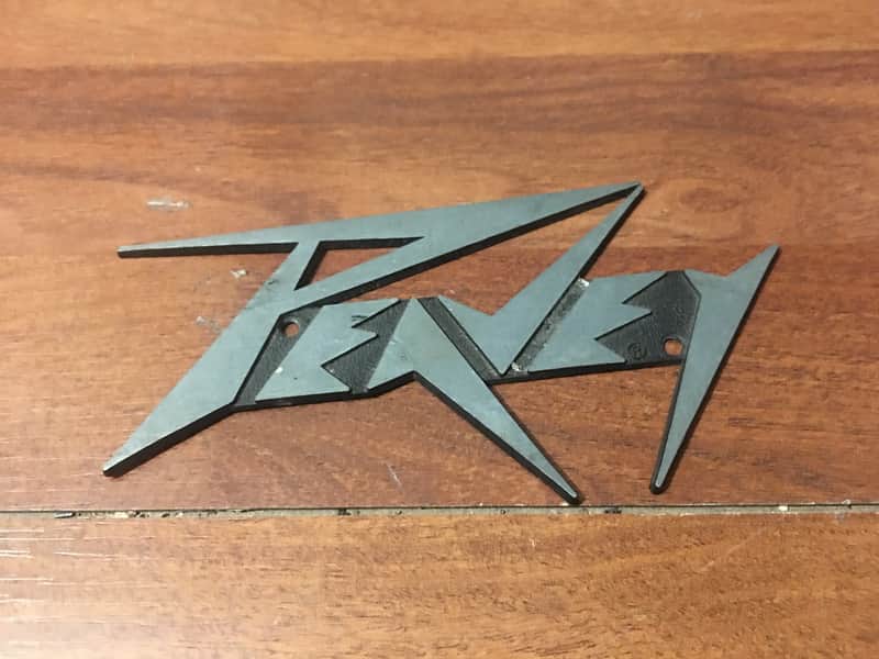 Vintage Early 80's PEAVEY Metal Logo Amp Speaker Badge Emblem 6.25" image 1