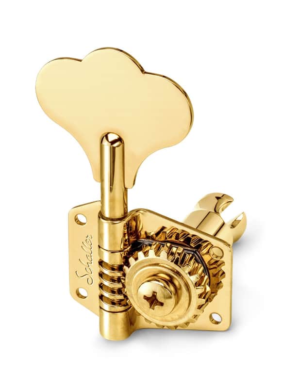 Schaller Germany 2x2 Vintage-Style Bass Tuners for Music Man/Gibson/G&L, GOLD image 1