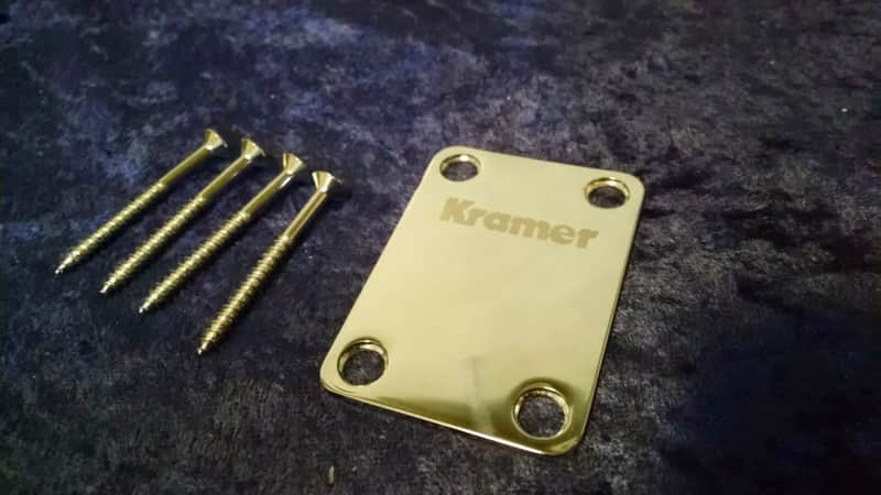 Kramer Neck plate chrome narrow w/screws image 1