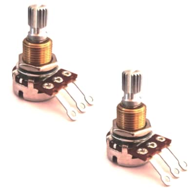 Bourns 250K Audio Taper Mini Guitar Pots-Split Shaft (2)