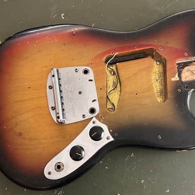 Vintage Fender Mustang Body Partially Loaded 1971 - Sunburst image 1