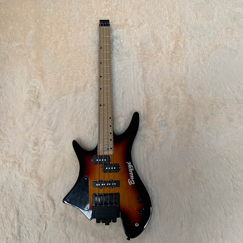 4 String Short Scale Neck Through Bass/6 String Tremolo Busuyi Double Sided, Headless Guitar Multi Scale + Hard Case image 1