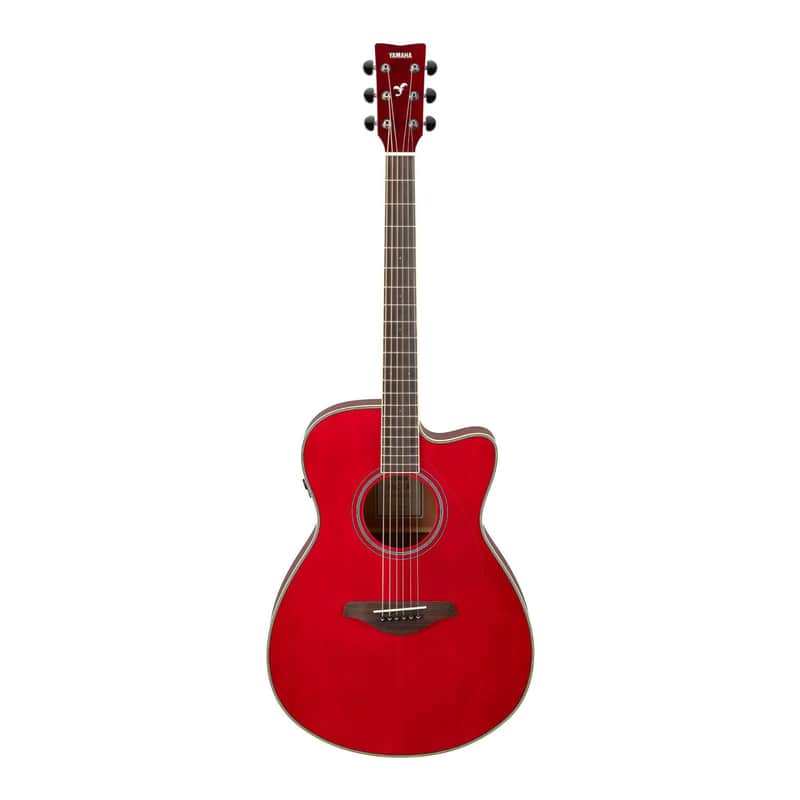 Yamaha FGC-TA Concert Cutaway Transacoustic Guitar w/ Chorus and Reverb, Ruby Red image 1