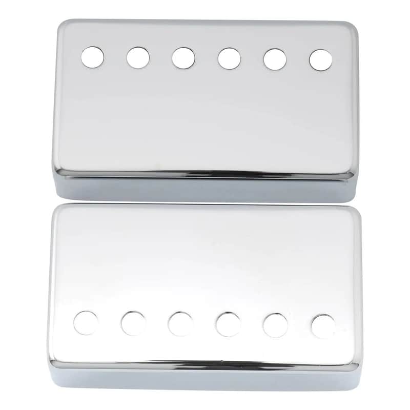 Electric Guitar Metal Humbucker Pickup Covers Neck Bridge Set Chrome image 1
