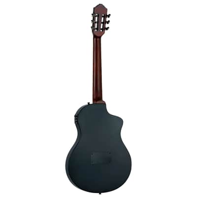 Ortega RTPSTD-SBK-L - Left-Handed Standard Thinline Crossover Electric Nylon String Guitar - TourPlayer Series image 6