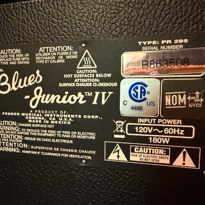 Fender Blues Junior IV 15-Watt 1x12" Guitar Combo 2018 - Present Black image 2
