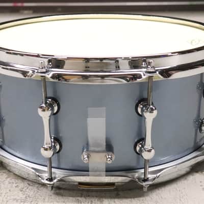 Ahead Steam Bent 1-ply Maple Snare Drum 6x14 Custom Porcaro Blue Finish image 7