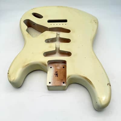 MJT Stratocaster Body Alder Relic Nitro Vintage White Light mjt6646 image 4