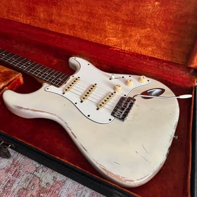 1966 Fender Stratocaster with Rosewood Fretboard Olympic White image 2
