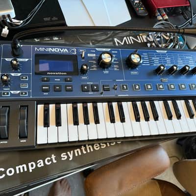 Novation MiniNova 37-Key 18-Voice Synthesizer 2012 - Blue - Comes with Box and cables