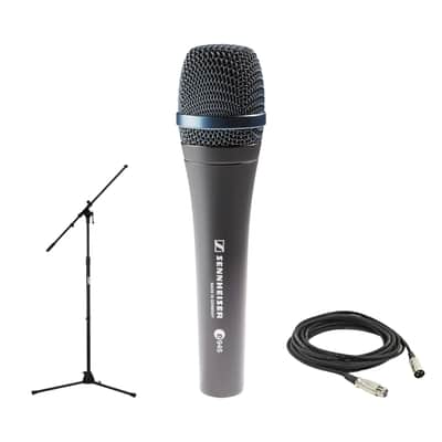 Sennheiser e 945 Supercardioid Dynamic Vocal Microphone with On-Stage MS7701B Boom Microphone Stand & XLR Cable