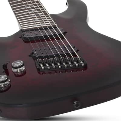Schecter Omen Elite-8 MS LH - Black Cherry Burst (2469) image 11