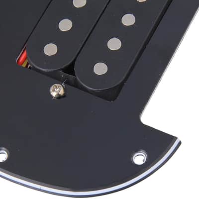 Stratocaster Style Loaded HSH Prewired Pickguard and Humbucker Pickup, Black image 3