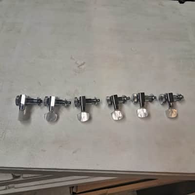 Schaller NOS locking tuner chrome/pearl 6 inline left set image 1