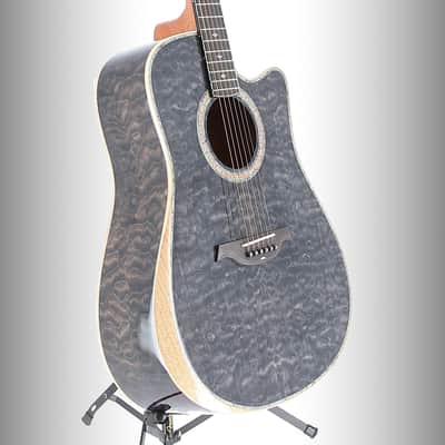BC Rich  Prophecy series 6-string Acoustic-electric with Maple Top, Maple Back and Sides, Mahogany Neck, and Ebony Fingerboard - Smoke Black Quilt (X7) (0073A) image 4