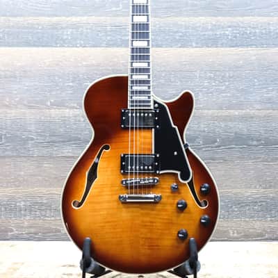 D'Angelico Premier SS Dark Iced Tea Burst Flame Maple Electric Guitar w/Bag image 2