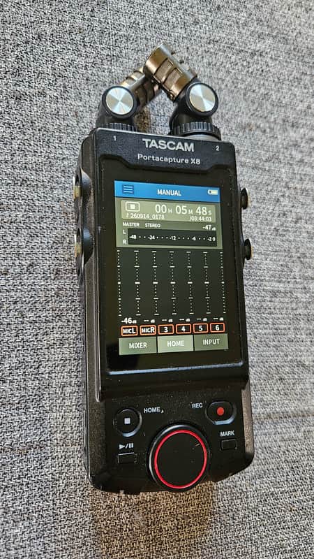 TASCAM Portacapture X8 Portable Digital Recorder with USB Audio Interface 2021 - Present - Black image 1